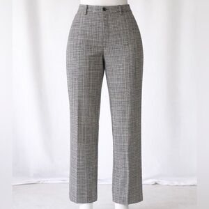 A New Day Women’s Plaid Stretch Ankle Pants 14 Black White Pink Check Workwear